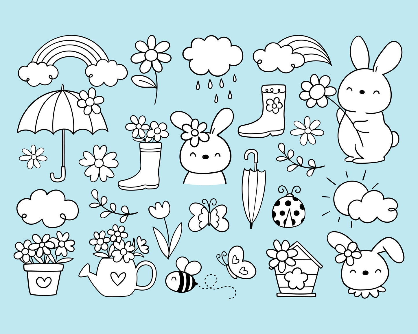 Doodle Spring Digital Stamp