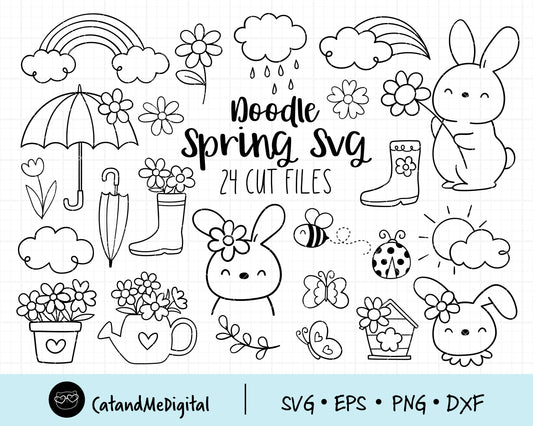 Doodle Spring Svg