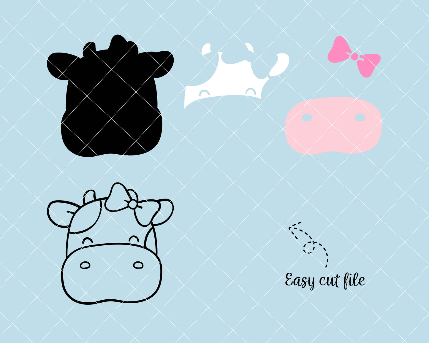 Face Cow Girl Svg