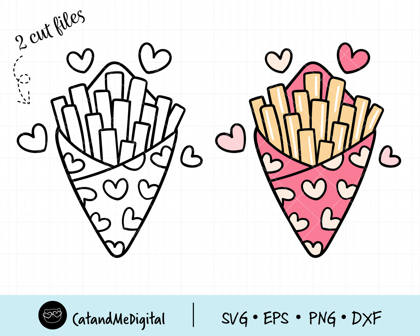 Fries Valentines Svg