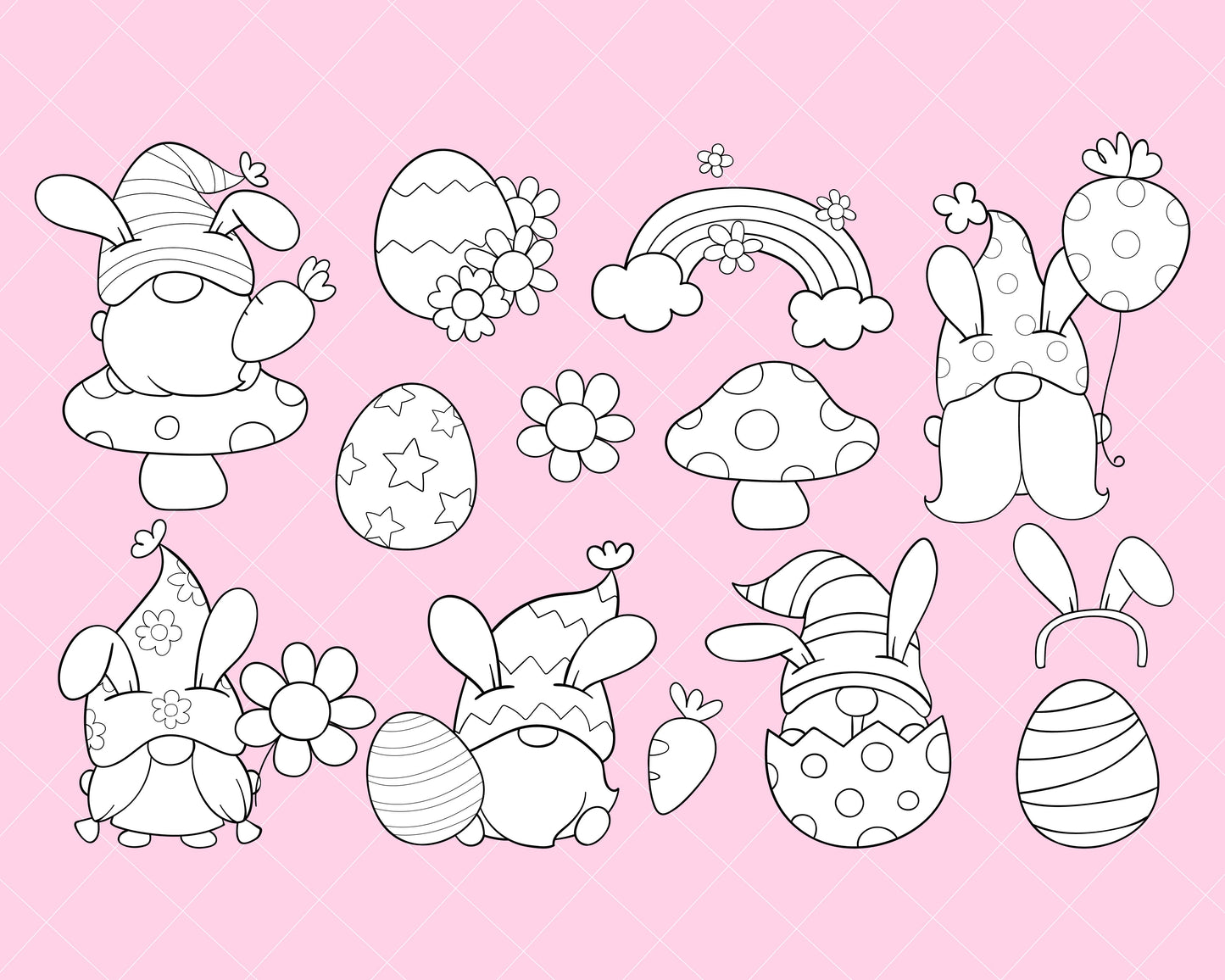 Gnomes Easter digital stamps