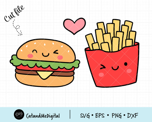 Hamburger French fries Svg