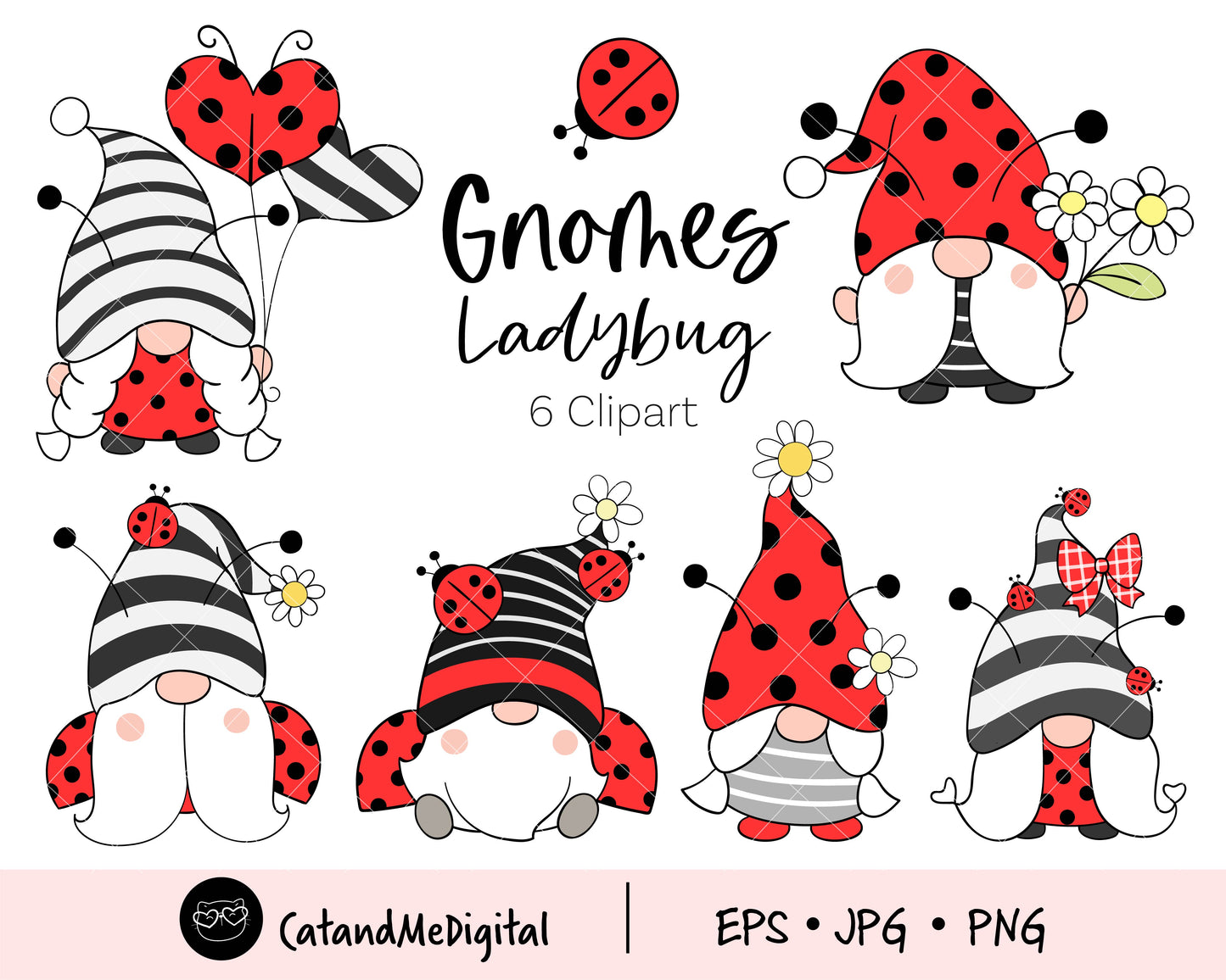 Ladybug Gnomes Clipart