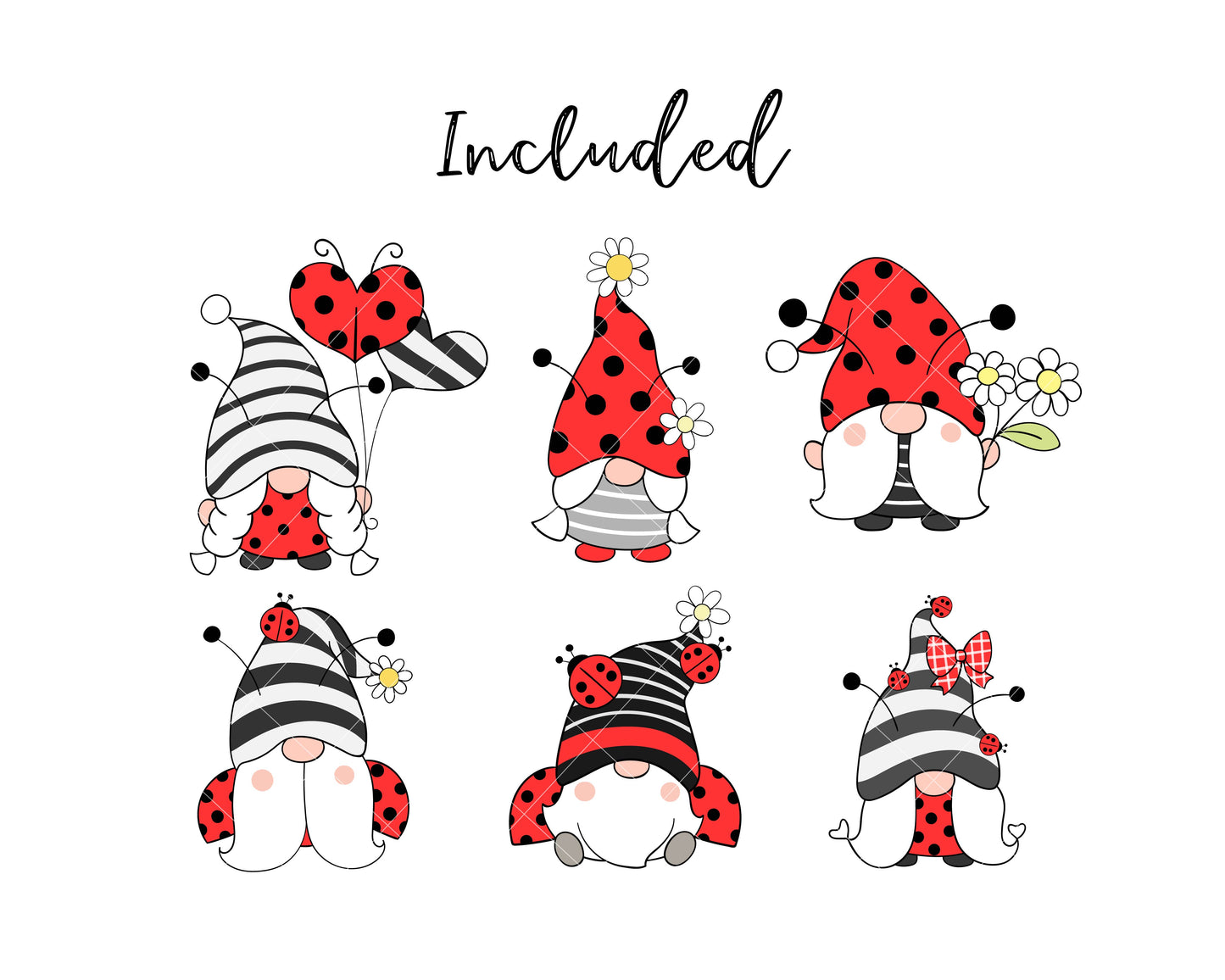 Ladybug Gnomes Clipart