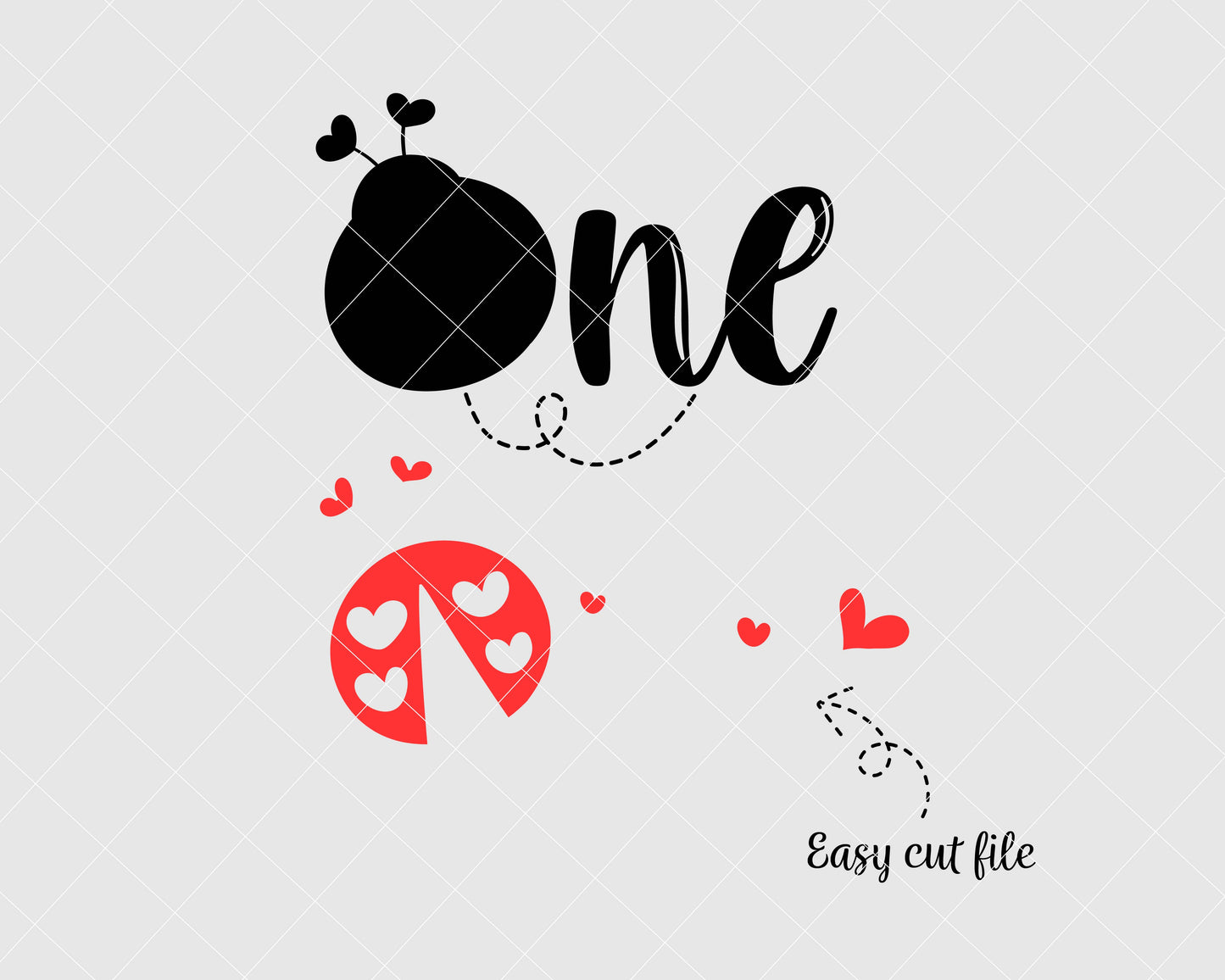 Ladybug One Birthday Svg