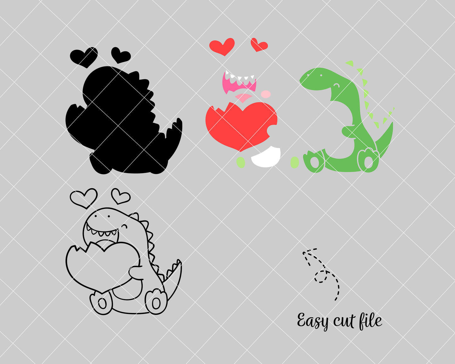 Dinosaur Love Bites Svg