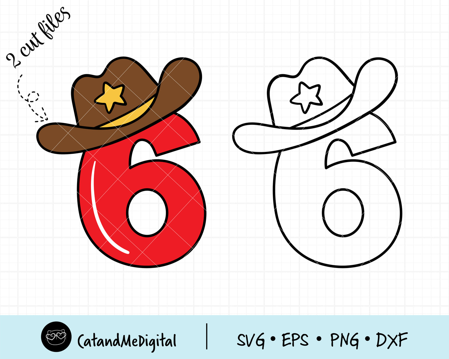 Number six cowboy svg