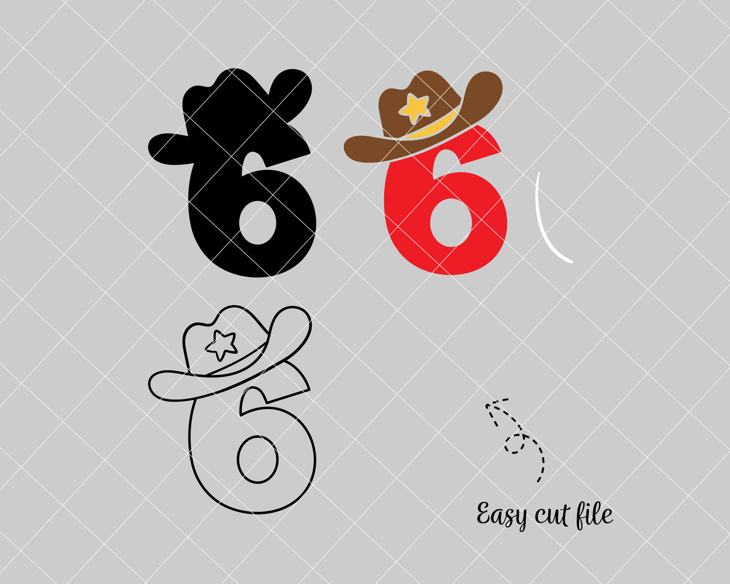 Number six cowboy svg