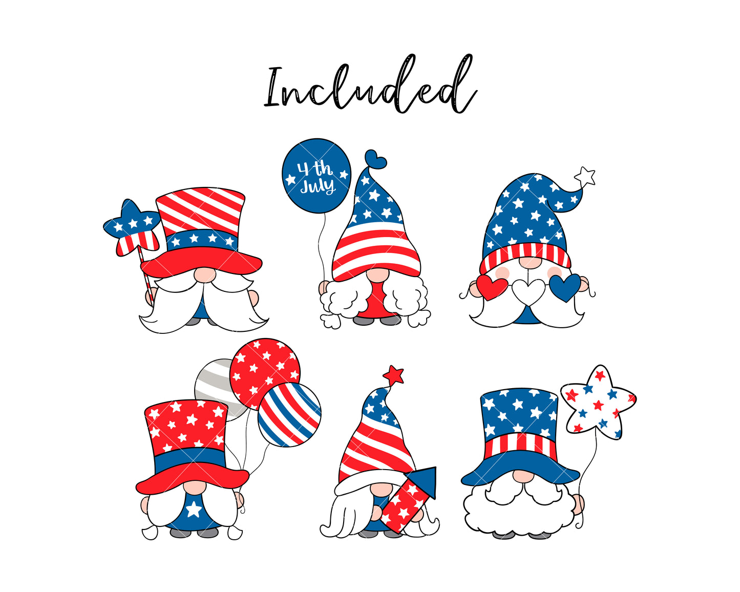 Patriotic gnomes clipart