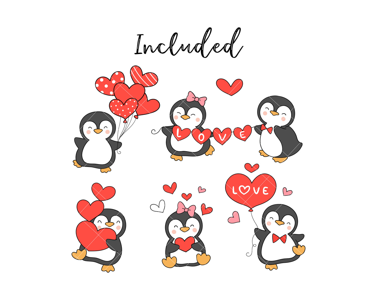 Penguin Valentine Clipart