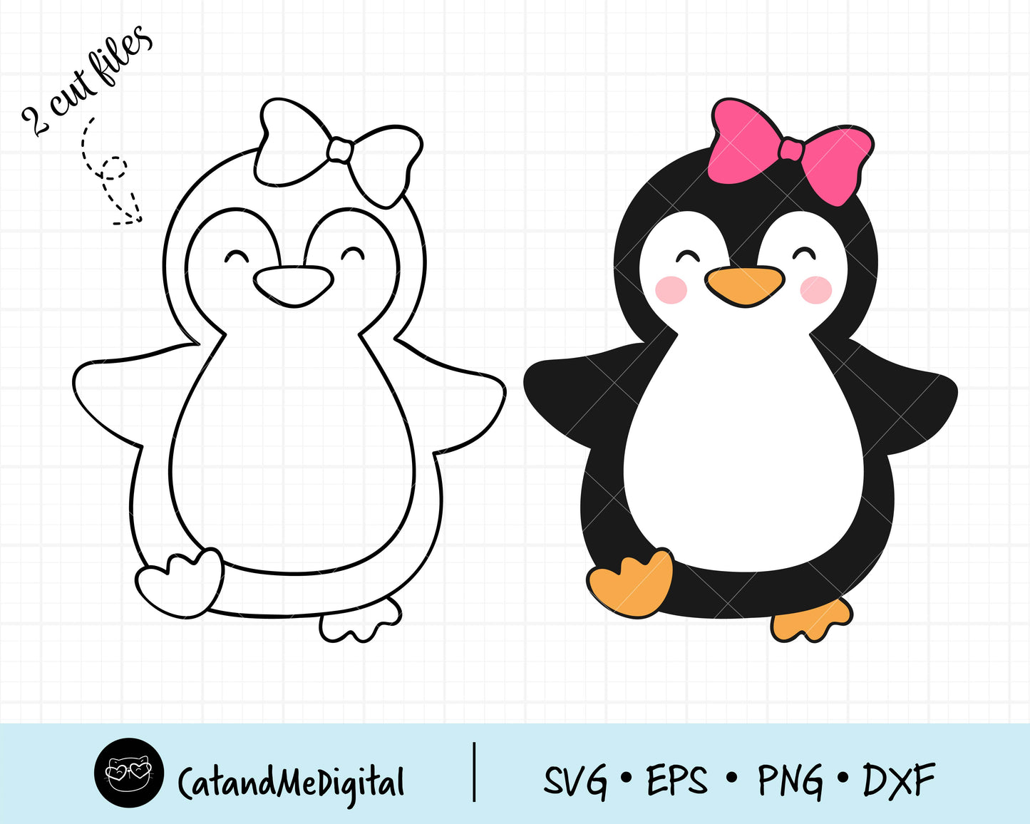 Penguin With Bow Svg