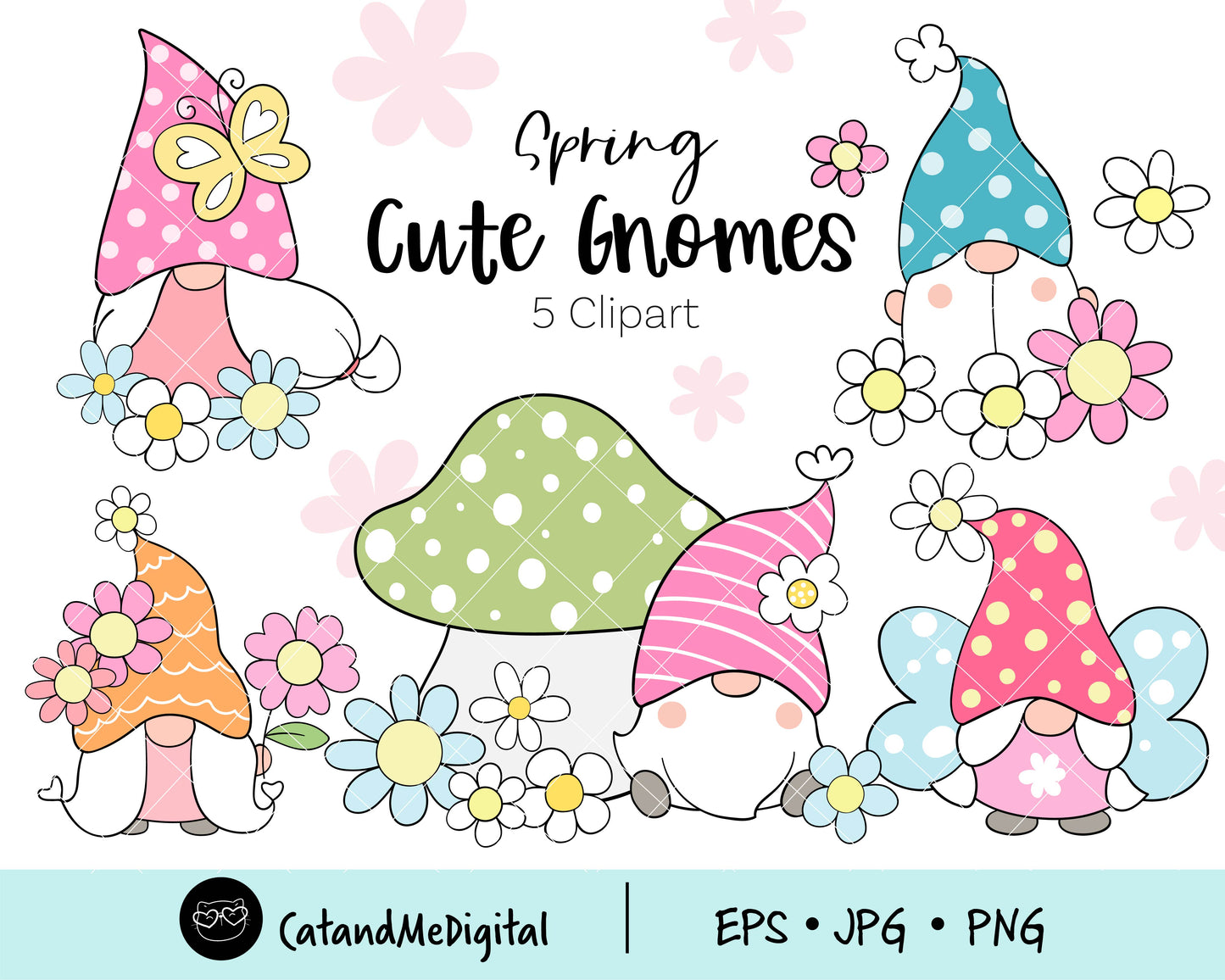 Spring Gnomes Clipart