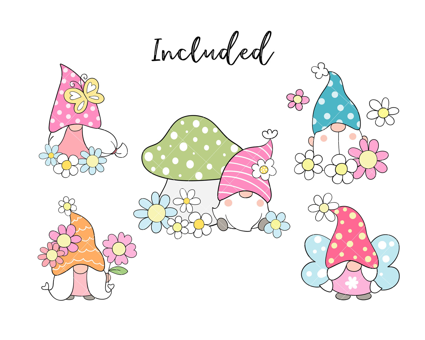 Spring Gnomes Clipart