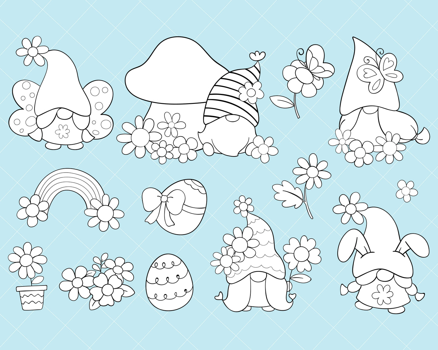 Spring Gnomes digital stamps