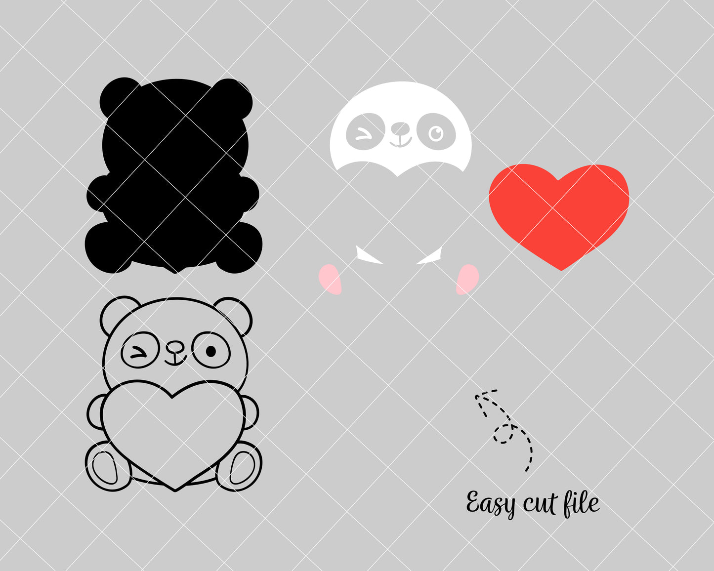 Valentine Panda Svg