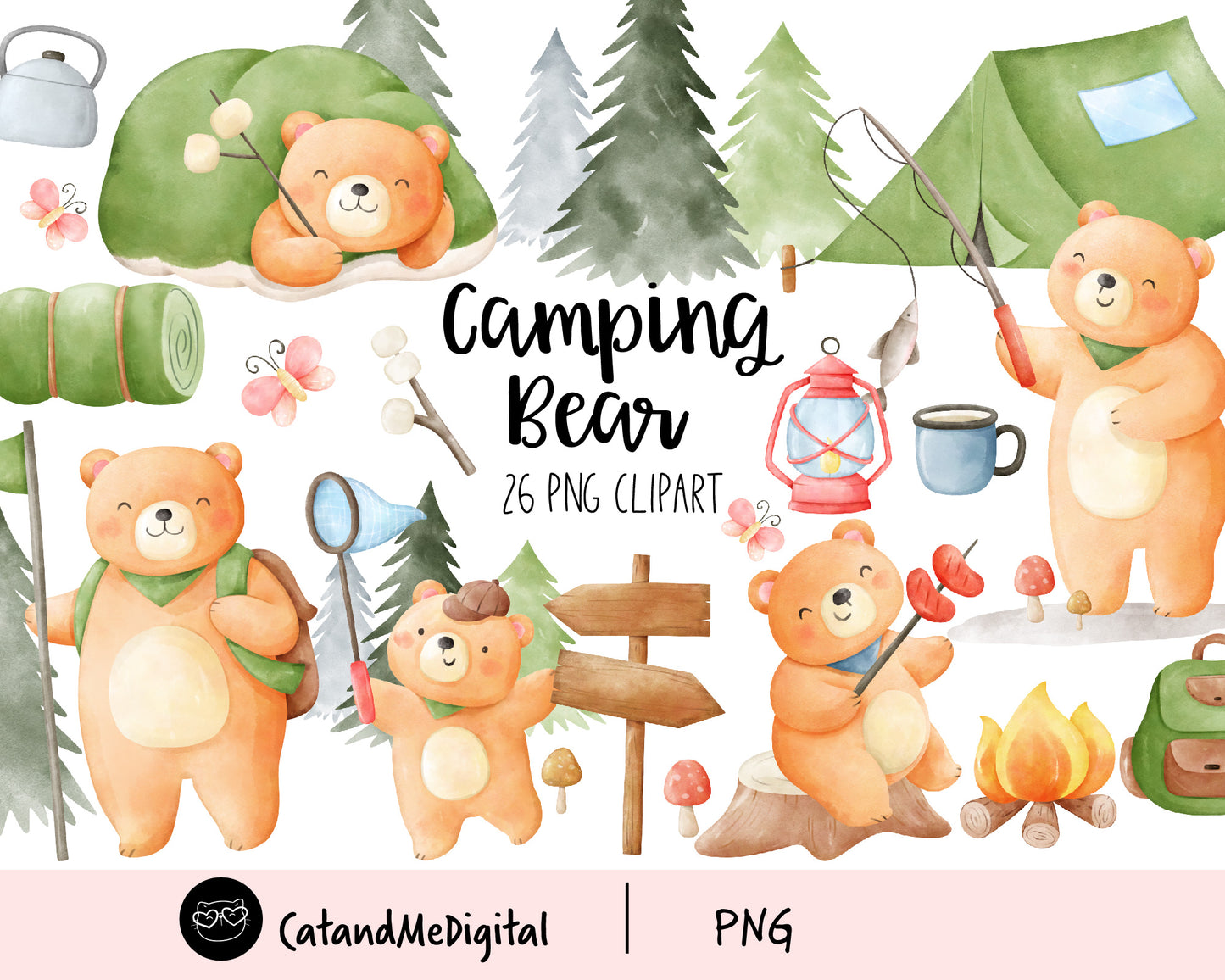 Camping Bear Clipart