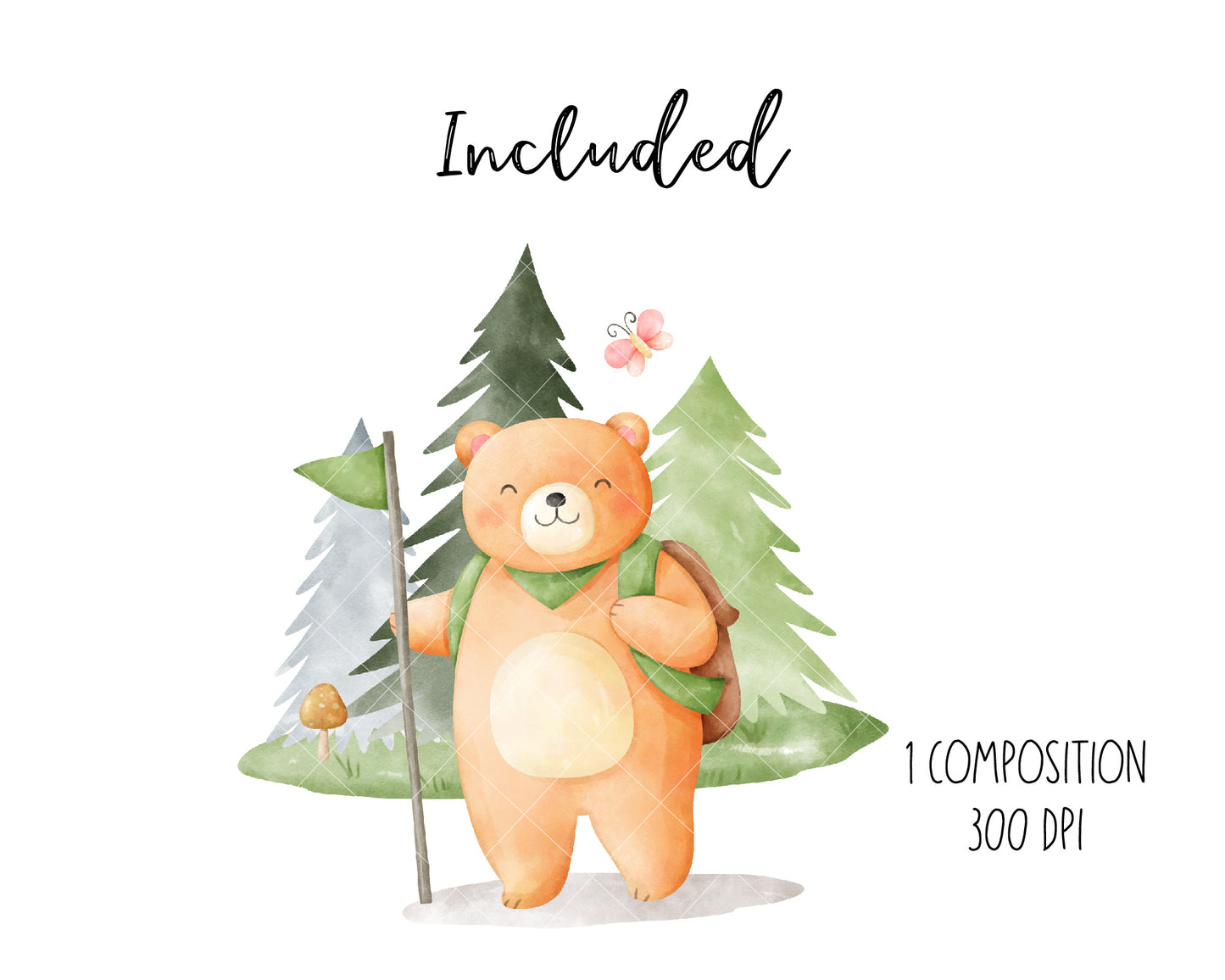 Camping Bear Clipart