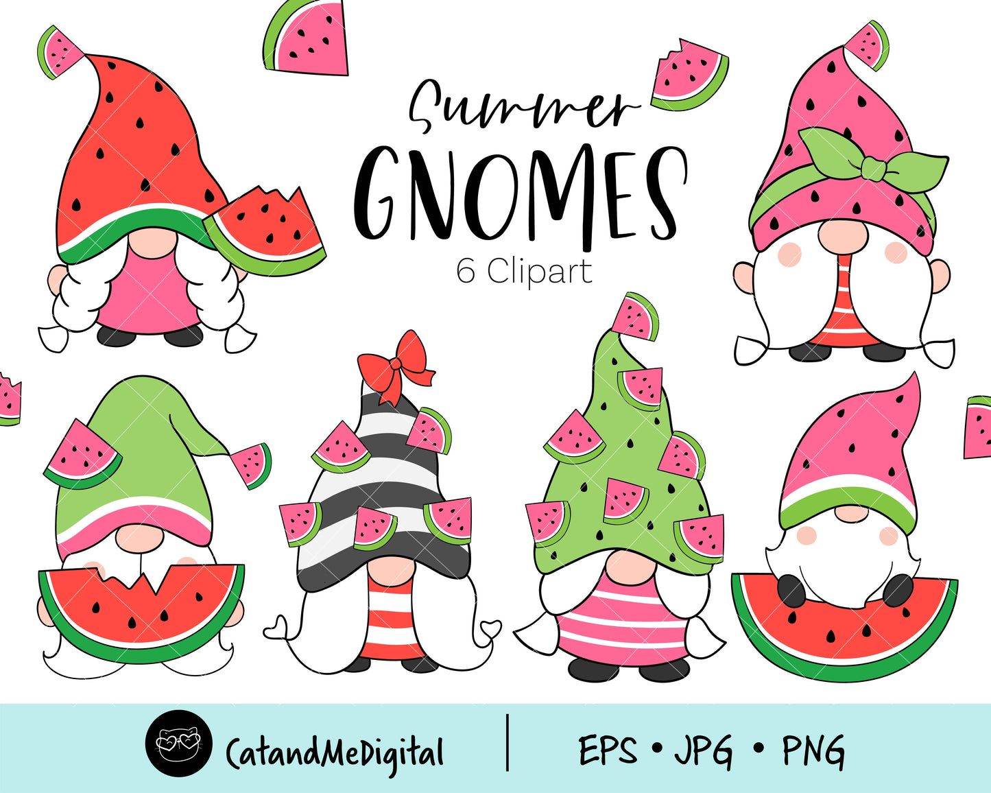 Watermelon Gnome Clipart