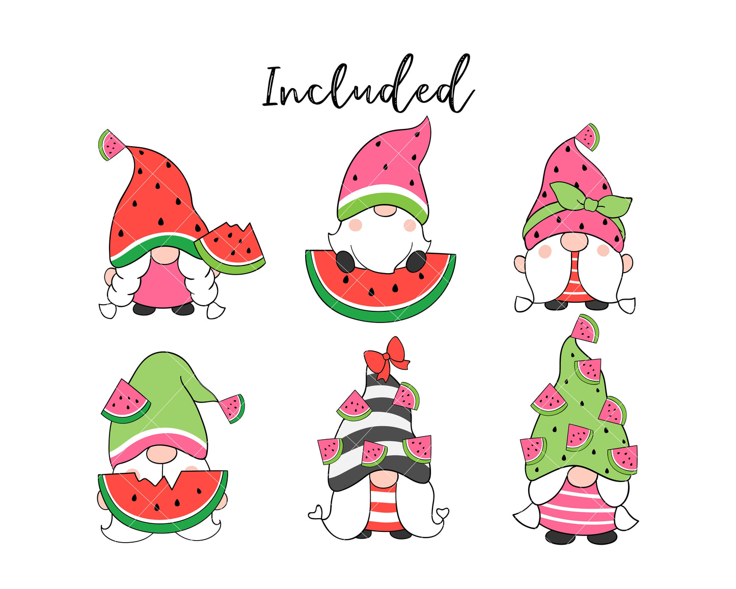 Watermelon Gnome Clipart