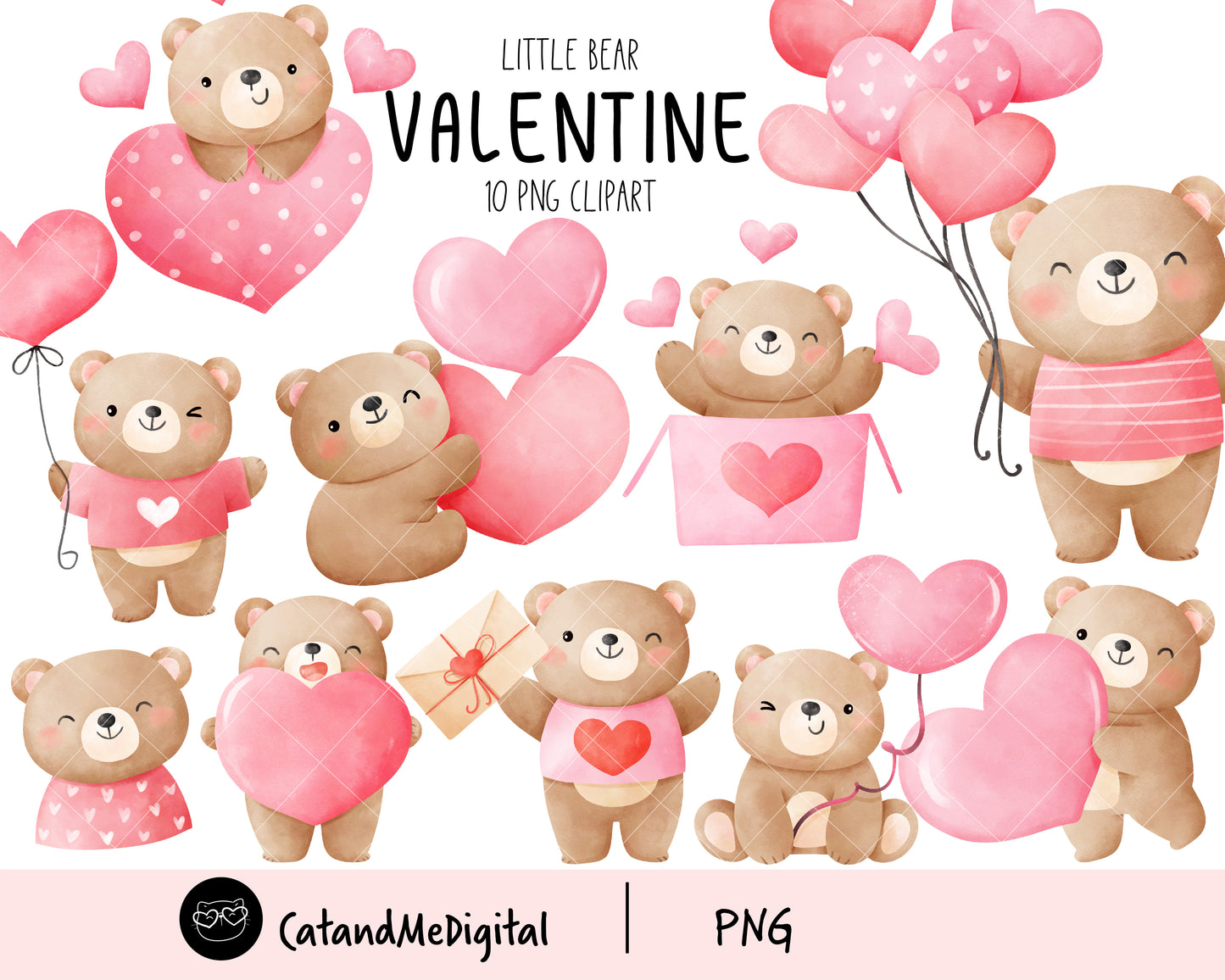 Little bear valentine clipart