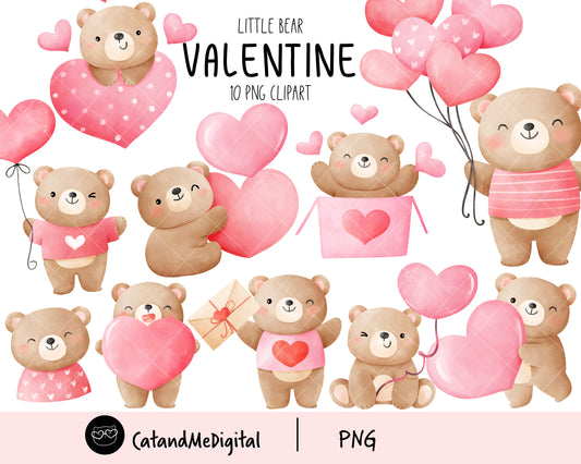 Little bear valentine clipart