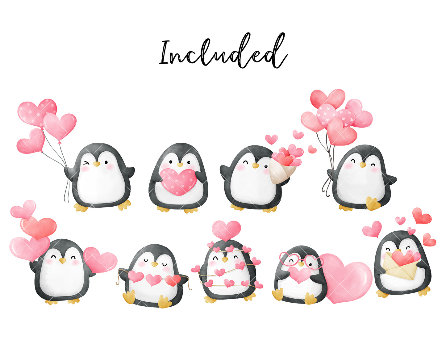 Penguin valentine clipart